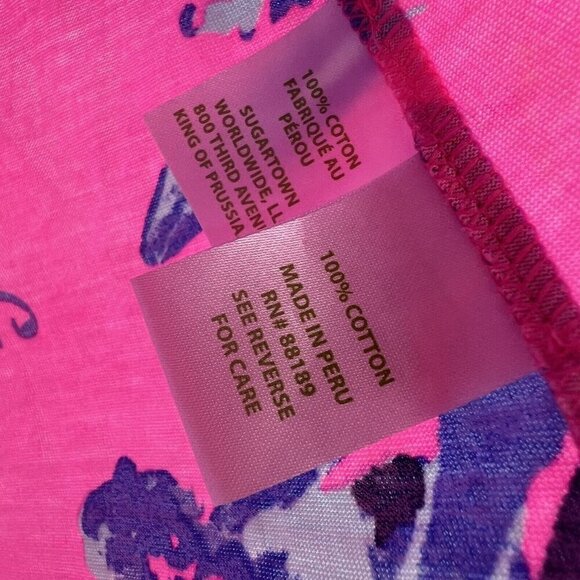 Lilly Pulitzer Surfcrest Pink Roll Tab Sleeve Monkey Dress Girl's XL 12-14 - Picture 3 of 5